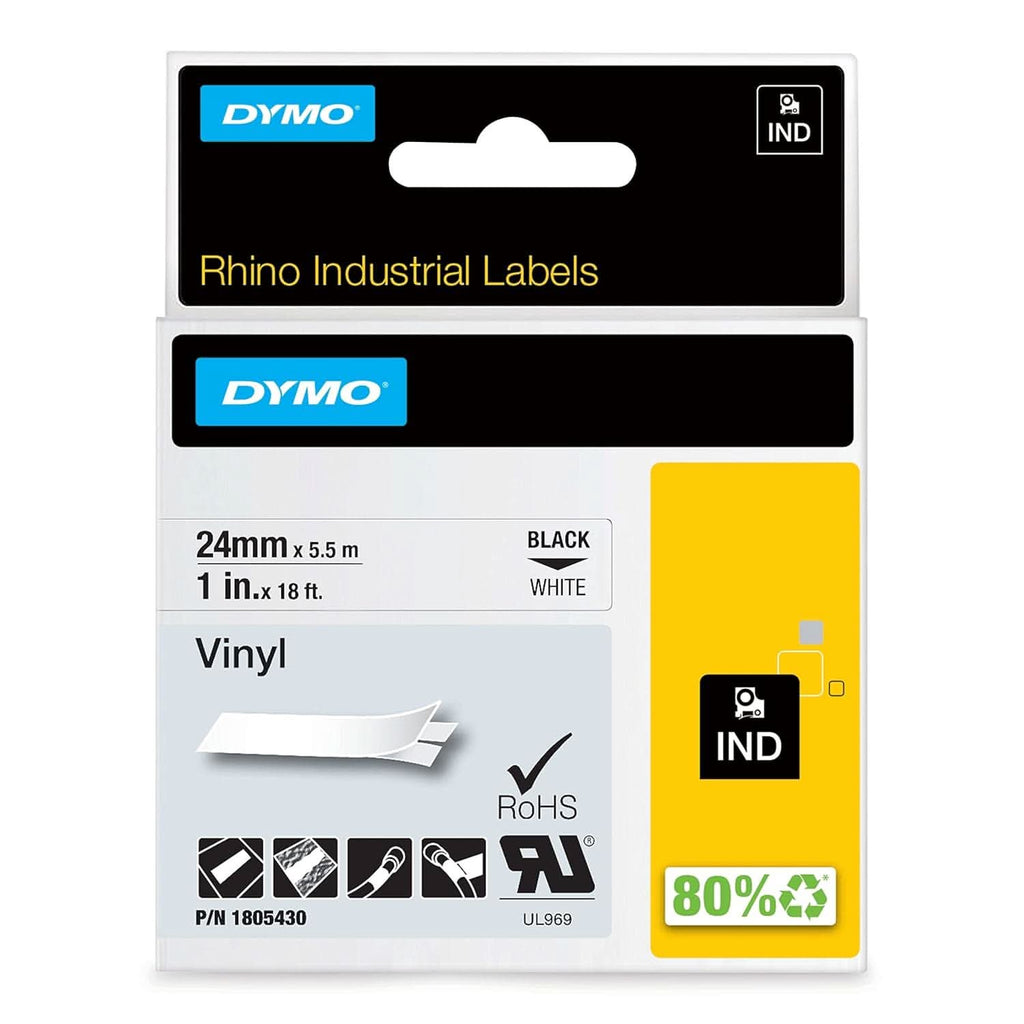 DYMO RHINO IND 24 MM VINYL TAPE WHITE