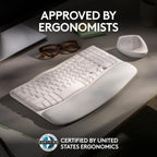 Logitech Ergo Series Wave Keys Wireless Ergonomic Keyboard with Cushioned Palm Rest - Off White