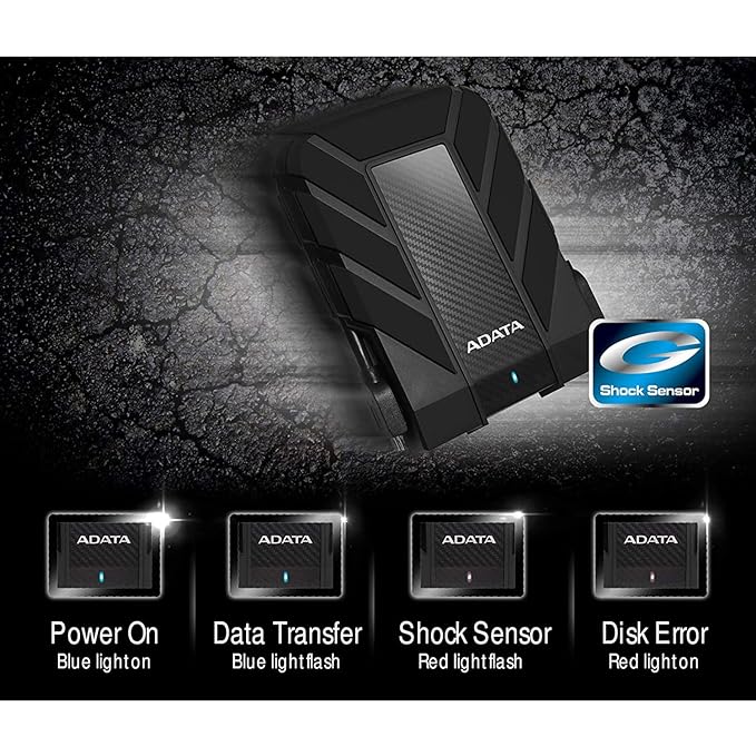 ADATA HD710 Pro 2TB 3.5 inch/8.89 cm SATA III External Hard Drive/HDD with IP65 Rating Black, for Windows with Waterproof and Shockproof Technology
