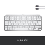 Logitech keyboard with USB-C cable on a white background