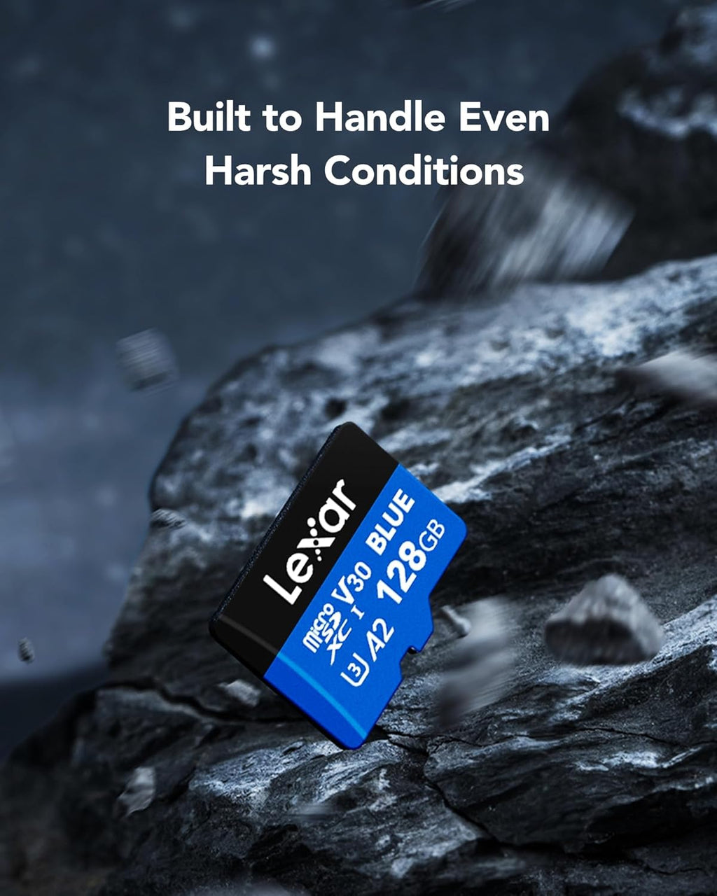 Lexar Blue Micro SD Card Up to 160MB/s, microSDXC UHS-I Memory Card with SD Adapter, C10, U3, A2, V30, Full HD, 4K UHD, High Speed TF Card