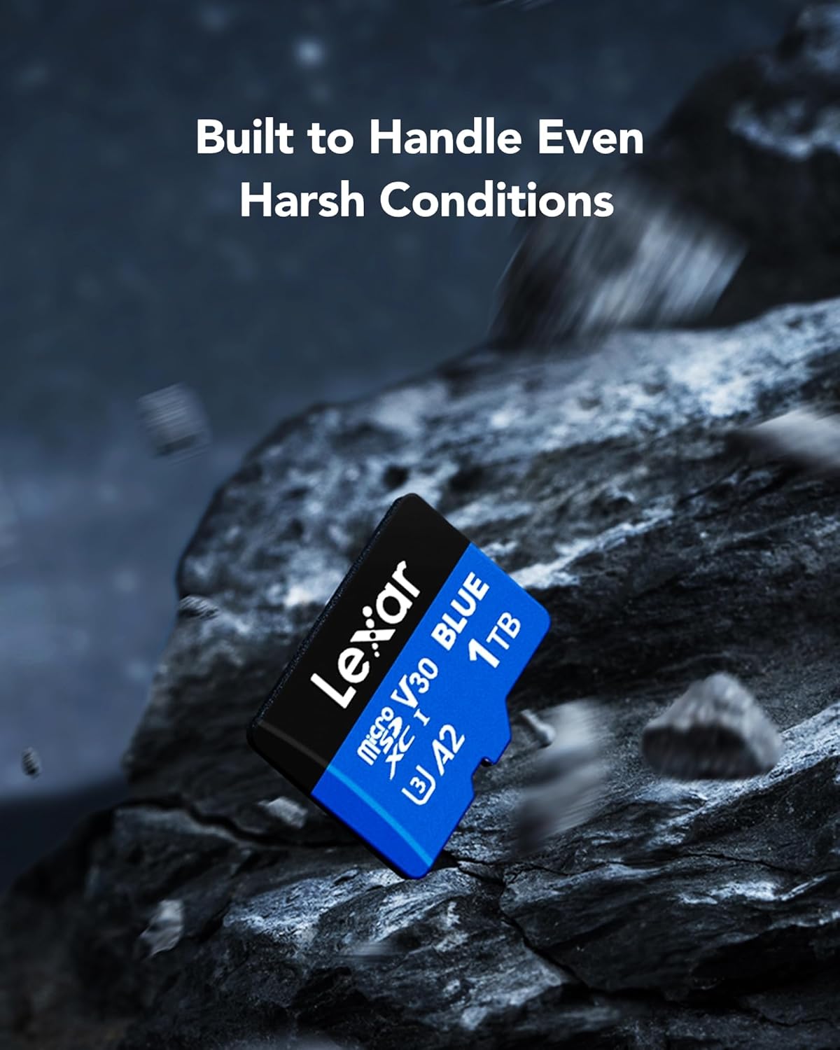 Lexar Blue Micro SD Card Up to 160MB/s, microSDXC UHS-I Memory Card with SD Adapter, C10, U3, A2, V30, Full HD, 4K UHD, High Speed TF Card