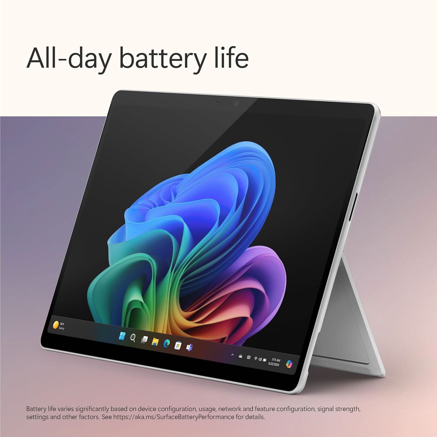 MICROSOFT NEW SURFACE PRO(11TH EDITION) WI-FI-WINDOWS 11 HOME COPILOT + PC -13" OLED PIXELSENSE TOUCHSCREEN -QUALCOMM SNAPDRAGON X ELITE(12 CORE) -16GB RAM -512GB SSD -PLATINUM -ZIA-00014