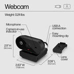 HP 320 FHD Webcam - USB-A Computer Camera with Mic & Privacy Cover - for Desktop, Laptop, & Chromebook