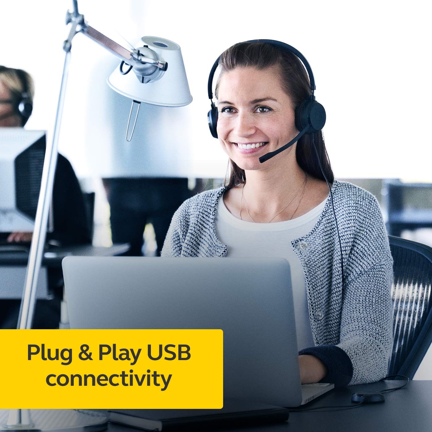 Jabra Evolve 20 MS USB-A Professional Wired Stereo Headset with Ultimate Noise Cancellation Mic - Black
