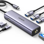 UGREEN 6-in-1 USB-C Multiport Docking Station 1000Mbps Ethernet 4K HDMI 100W PD 3x USB-A 3.0 MacBook iPad Pro Surface Laptop 15598