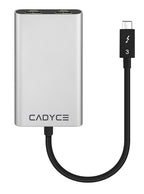 Cadyce CA‑T3HD Thunderbolt™ 3 to Dual HDMI Adapter displayed from angle b, highlighting dual HDMI ports