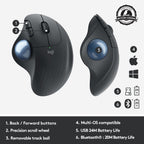Logitech Ergo M575 Wireless Bluetooth Trackball Mouse for Windows and Mac - Black