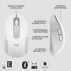 Logitech Signature M650 Optical Wireless Mouse - White
