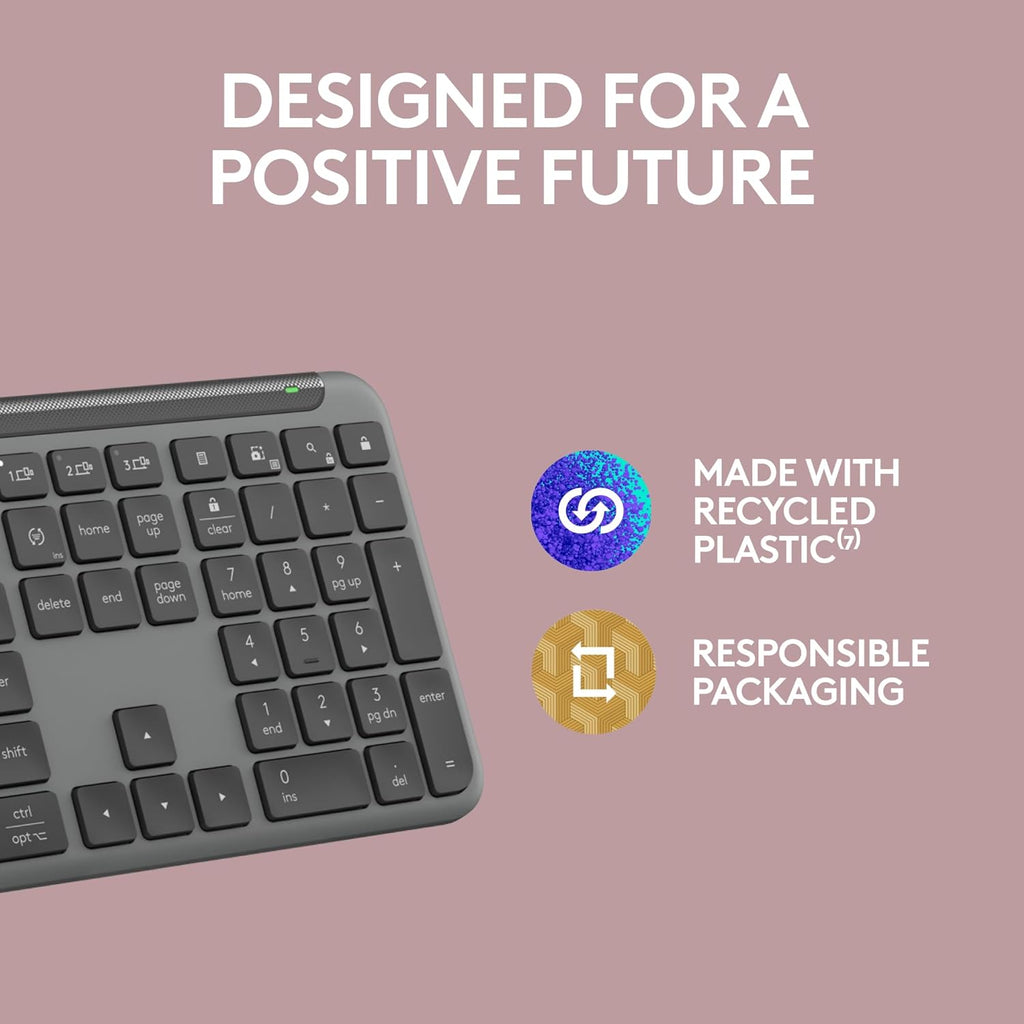 Logitech Signature K950 Slim Wireless Bluetooth Keyboard - Graphite