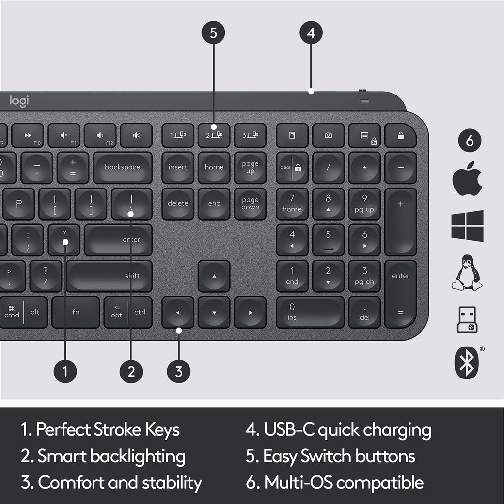 Logitech MX Keys for Business Wireless Multimedia Keyboard