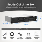 A 4-bay enterprise server shown on a dark gray and white background with dimension lines indicating 11.71 in width, 17.