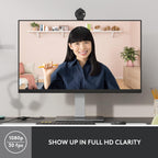 Logitech BRIO 300 USB-C 1080p FHD Webcam with Noise Reducing Mic - Graphite