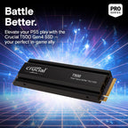 Crucial T500 4TB PCIe Gen4 NVMe M.2 Internal Gaming SSD with Heatsink - Black