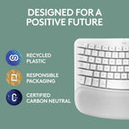 Logitech Ergo Series Wave Keys Wireless Ergonomic Keyboard with Cushioned Palm Rest - Off White