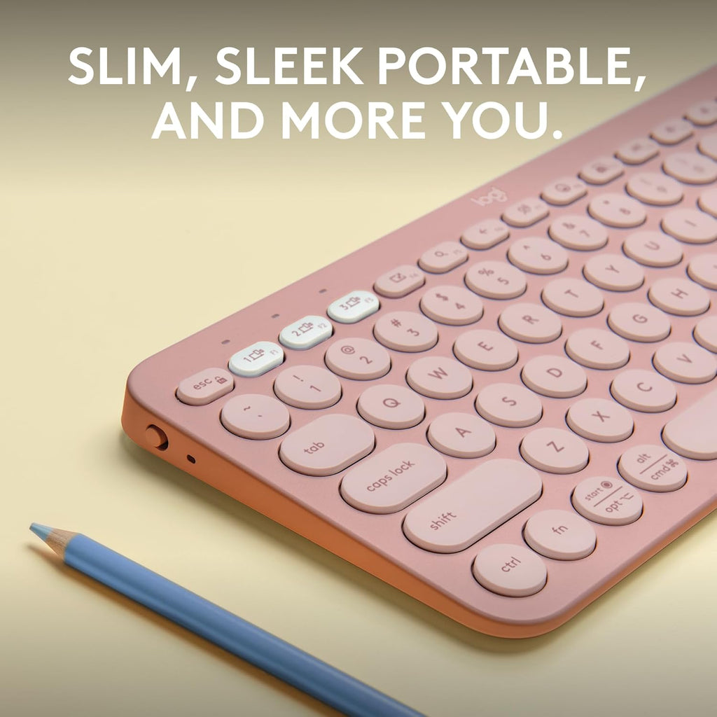 Logitech Pebble Keys 2 K380s Multi Device Bluetooth Wireless Keyboard - Tonal Rose