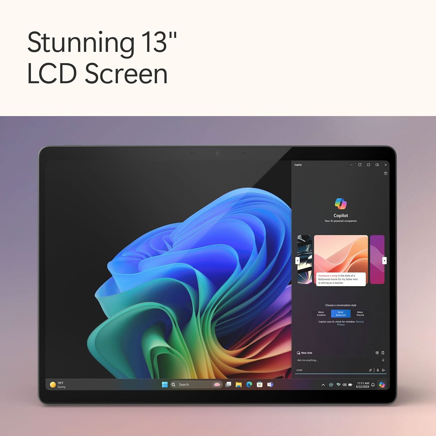 MICROSOFT NEW SURFACE PRO(11TH EDITION) -WINDOWS 11 WI-FI HOME COPILOT + PC -13" LCD PIXELSENSE TOUCHSCREEN -QUALCOMM SNAPDRAGON X PLUS(10 CORE) -16GB RAM -512GB SSD -BLACK -ZHY-00032