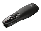 Black laser pointer with buttons on a white background