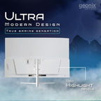 GEONIX Neon 27" 75Hz 1080p FHD  Curved Monitor with Dual Integrated Speakers - White