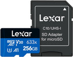Lexar High-Performance 633x 32GB microSDHC UHS-I Card w/ SD Adapter, Up To 100MB/s Read, for Smartphones, Tablets, and Action Cameras