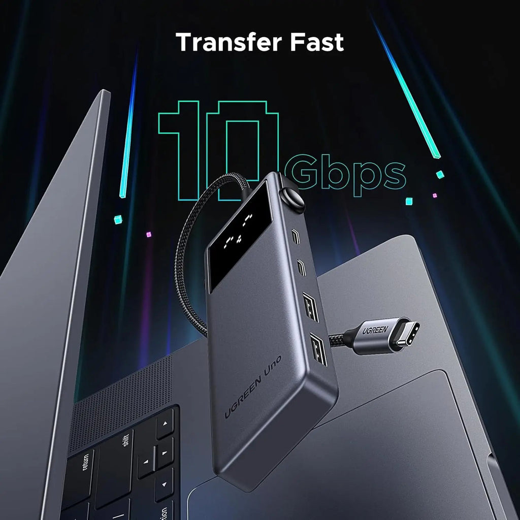 UGREEN Uno 6-in-1 USB-C Hub 10Gbps 2 USB-C 2 USB-A Data Port PD 4K 60Hz HDMI MacBook Pro Air iPad Surface XPS (35998)