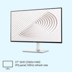 Dell S2725HS 27" 100Hz 1080p FHD Antiglare IPS Panel Computer Monitor with Dual Speakers - Silver