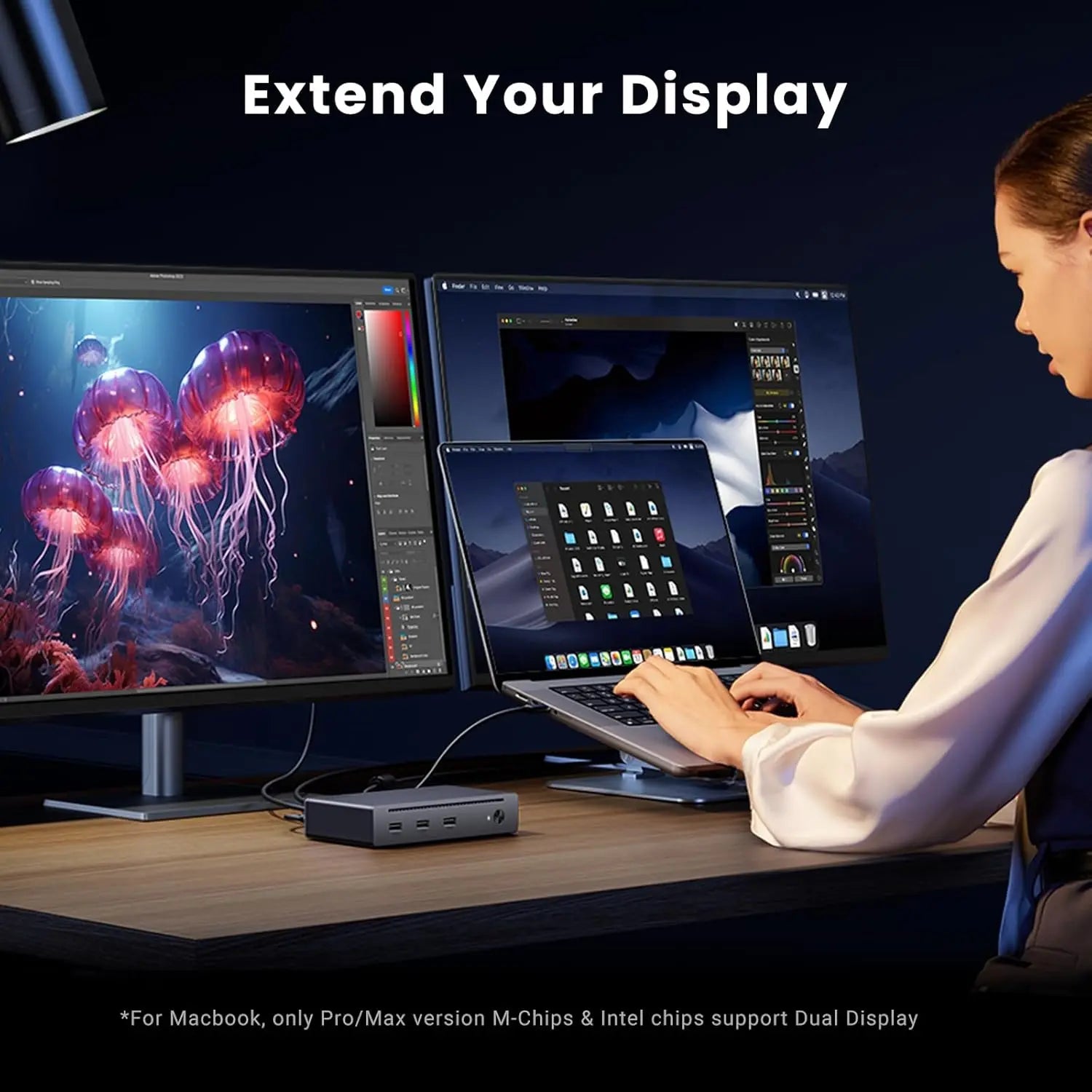 UGREEN Revodok Max 208 Thunderbolt 4 Dock 8-in-1 40Gbps 3x TB4 Dual 4K 60Hz 8K 85W Charging Ethernet 3x USB A MacBook (25053)