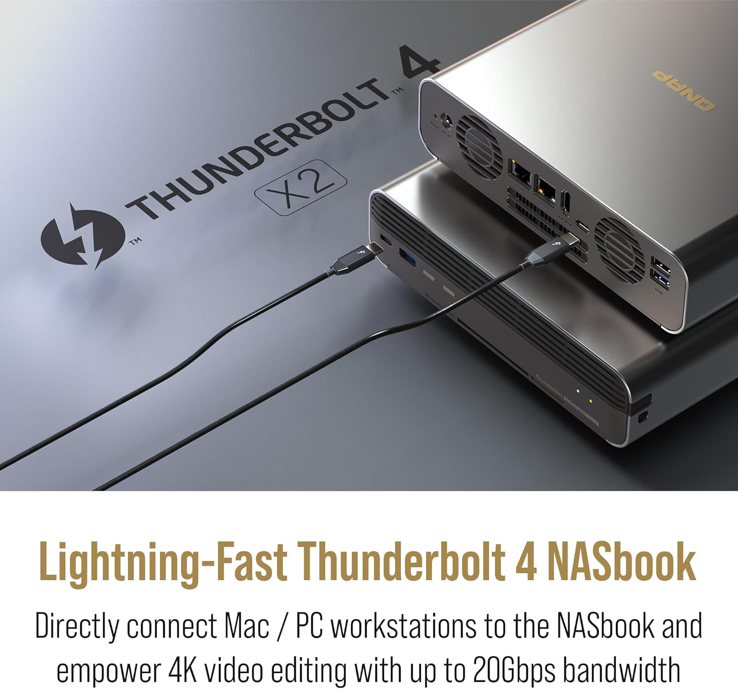 QNAP TBS-h574TX-i5-16G 5 Bay 10GbE High-Performance Thunderbolt 4 E1.S All-Flash NASbook