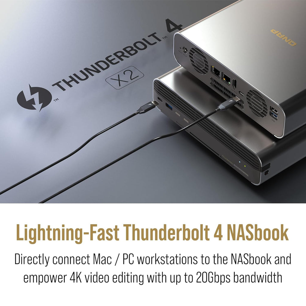 QNAP TBS-h574TX-i3-12G 5 Bay 10GbE High-Performance Thunderbolt 4 E1.S All-Flash NASbook