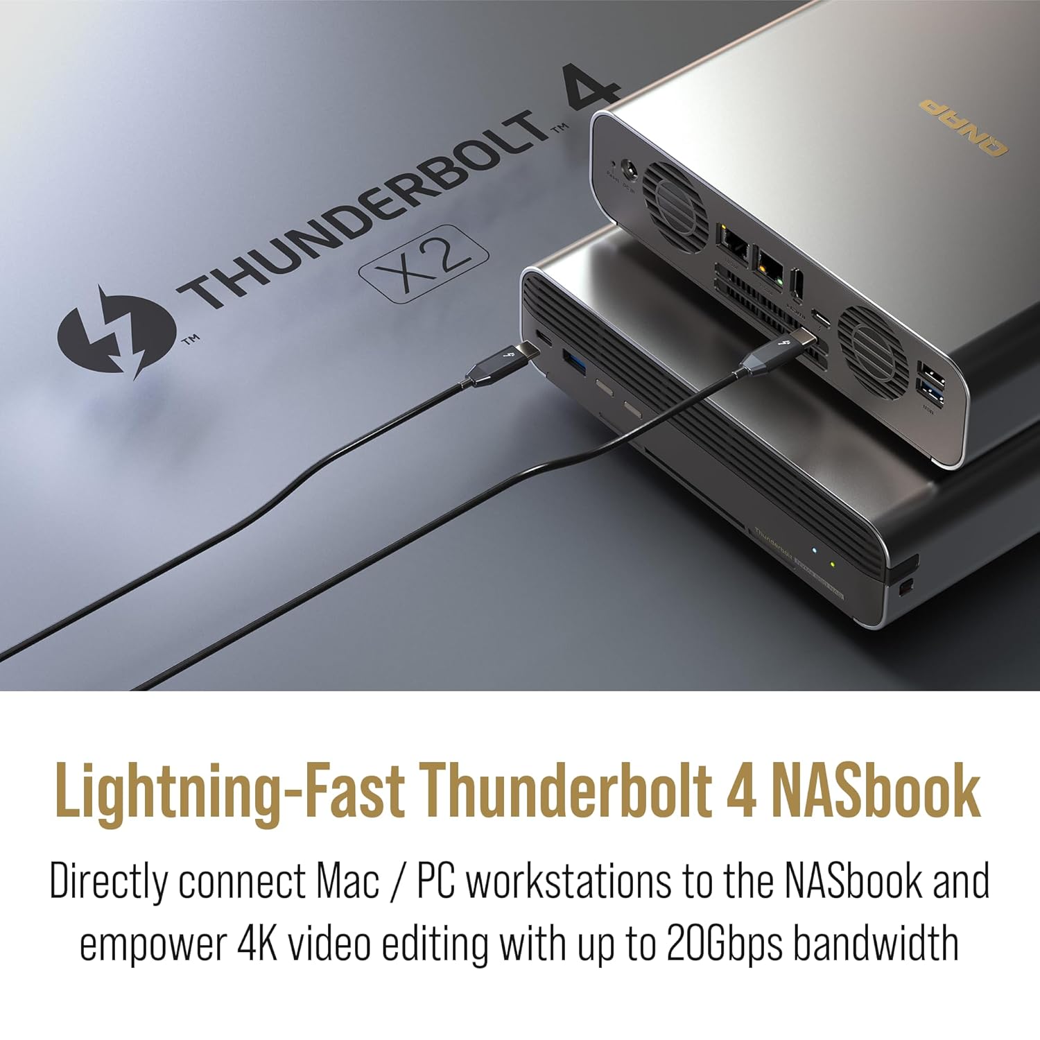 QNAP TBS-h574TX-i3-12G 5 Bay 10GbE High-Performance Thunderbolt 4 E1.S All-Flash NASbook