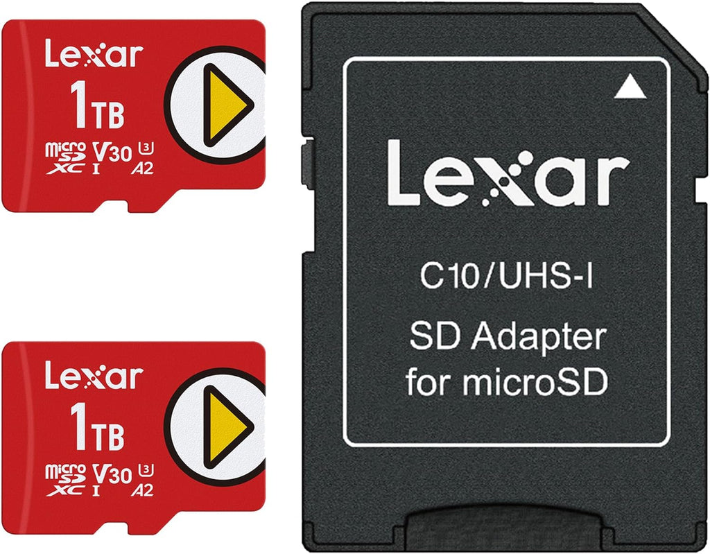 Lexar 512GB PLAY micro SD Card, UHS-I, C10, U3, V30, A2, Full HD, 4K, Up to 205/140 MB/s microSDXC Memory Card, Expanded Storage for Nintendo-Switch 1, Gaming, Smartphones, Tablets (LMSPLAY512G-BNSNU)
