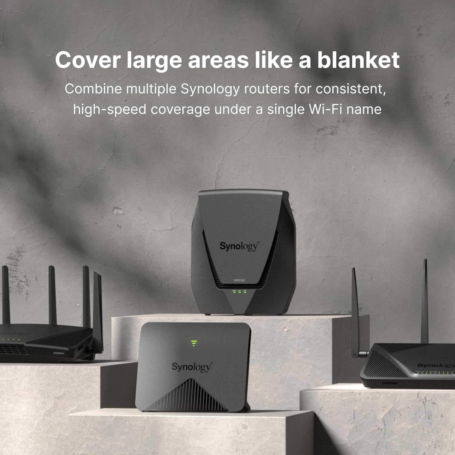Synology RT6600AX Tri-Band 160MHz 2.5Gbps Quad-core 1.8 GHz Wi-Fi 6 Router - Black