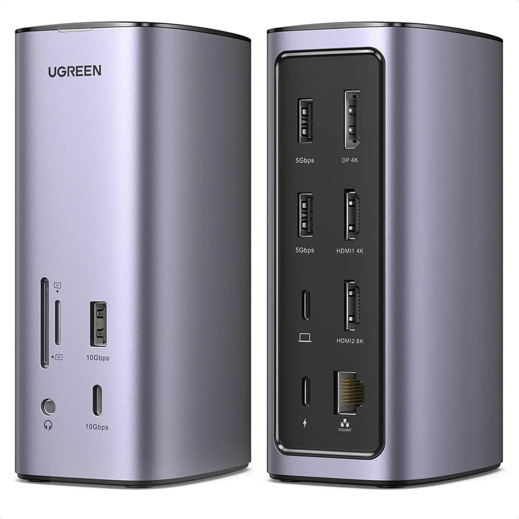 UGREEN 13-in-1 USB-C PD Docking Station HDMI DP 4K 60Hz 8K Triple Display 10Gbps USB-C USB-A 100W Ethernet SD/TF (90325)