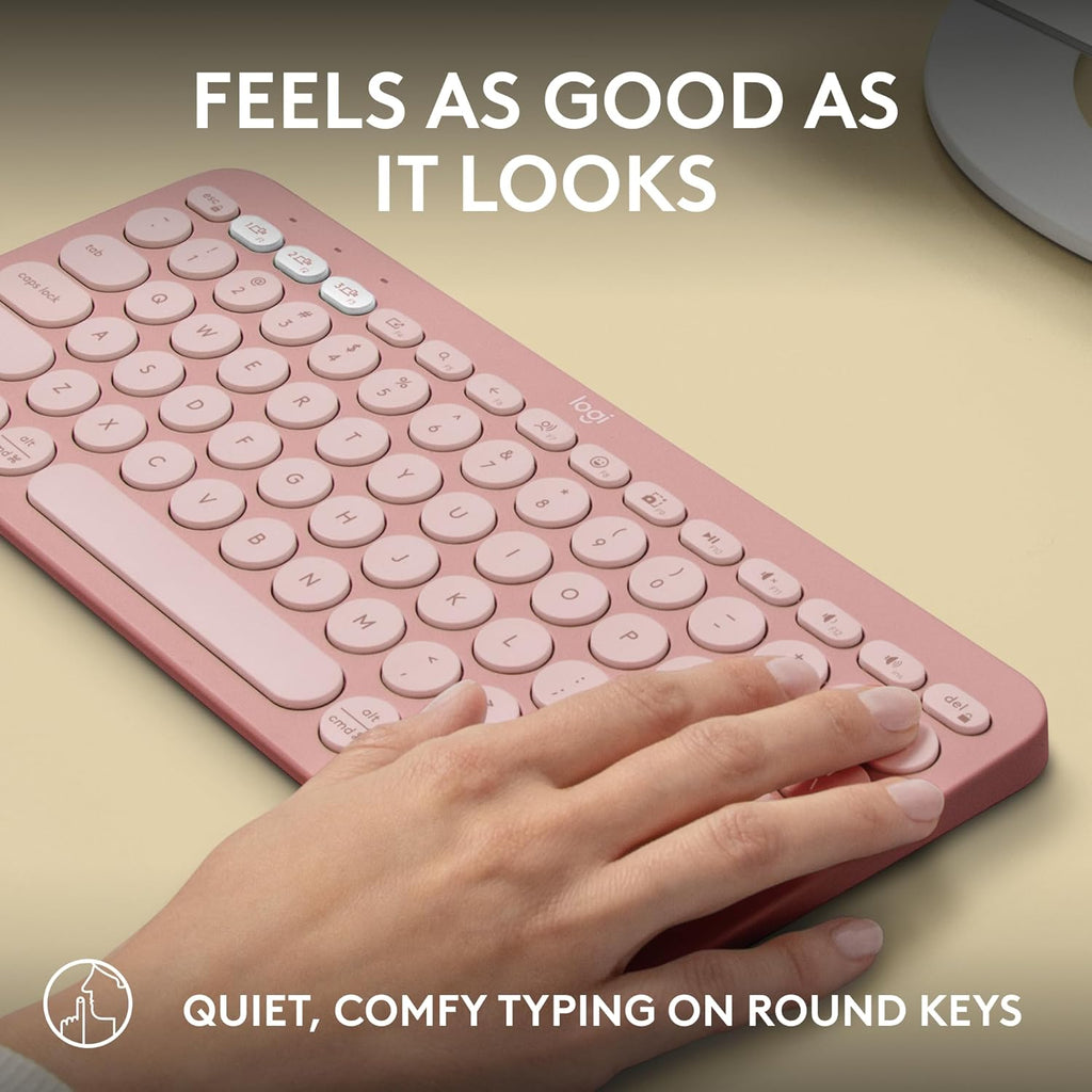 Logitech Pebble Keys 2 K380s Multi Device Bluetooth Wireless Keyboard - Tonal Rose