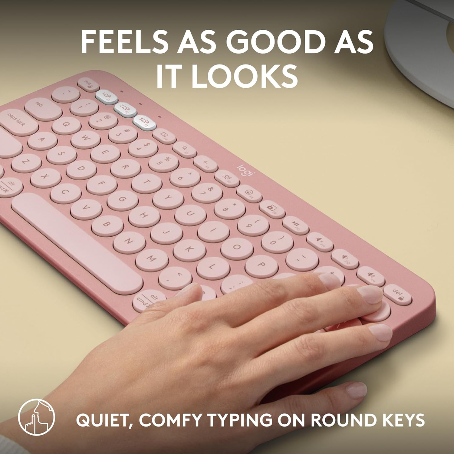 Logitech Pebble Keys 2 K380s Multi Device Bluetooth Wireless Keyboard - Tonal Rose