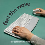 Logitech Ergo Series Wave Keys Wireless Ergonomic Keyboard with Cushioned Palm Rest - Off White