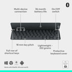 Logitech Keys-To-Go 2 Portable Bluetooth Tablet Keyboard with Built-in Cover - Graphite