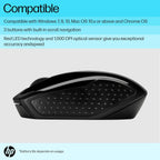 HP 200 Wireless Ambidextrous Design 2.4 GHz Optical Sensor Mouse - Black