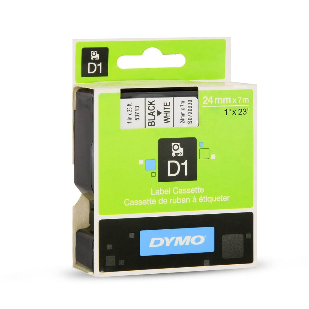 DYMO AUTHENTIC D1 LABELS, BLACK PRINT ON WHITE TAPE, 24MM X 7M, SELF-ADHESIVE LABELS FOR LABELMANAGER & MOBILELABELER LABEL PRINTERS