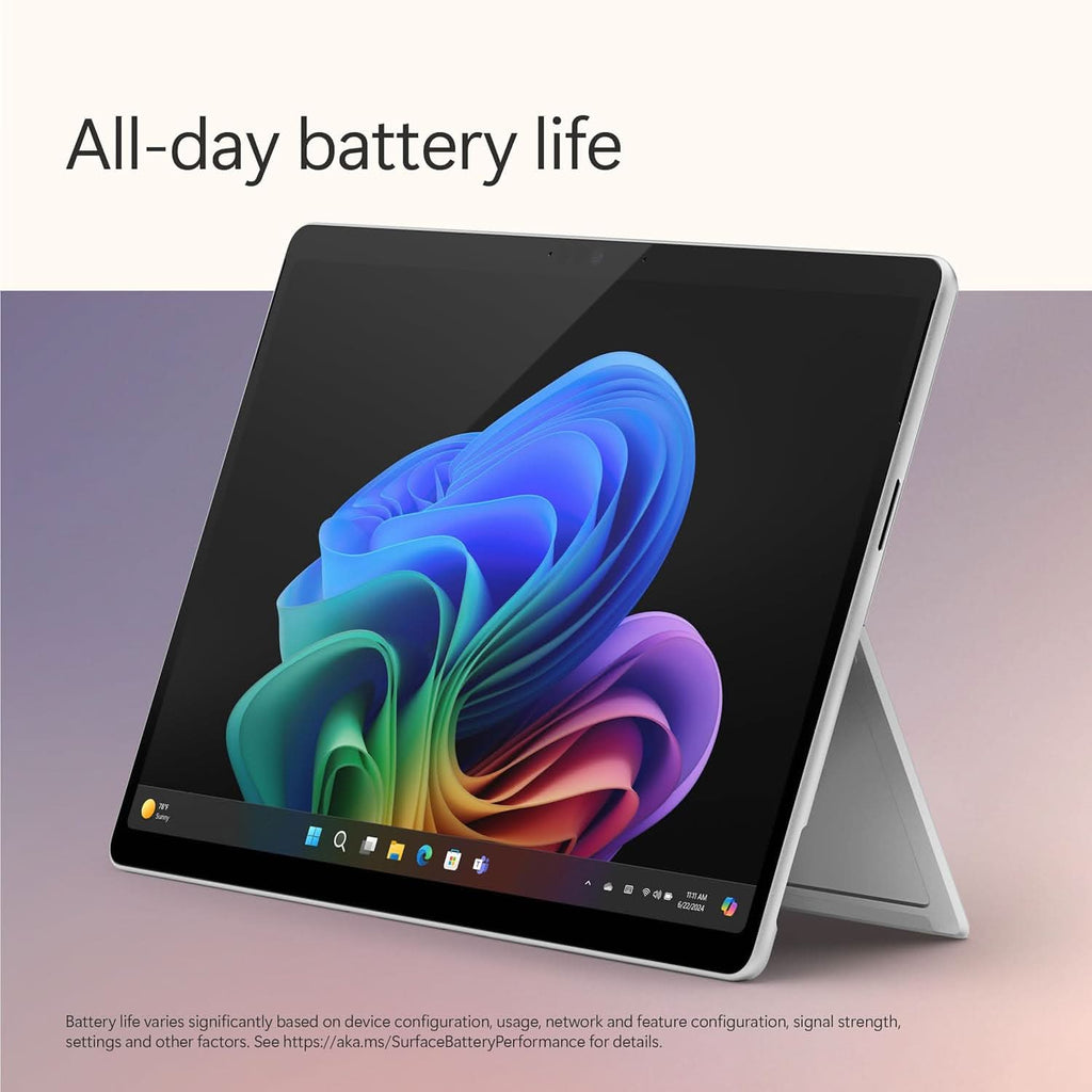 MICROSOFT NEW SURFACE PRO (11TH EDITION) - WINDOWS 11 HOME COPILOT + PC - 13 LCD PIXELSENSE TOUCHSCREEN - QUALCOMM SNAPDRAGON X PLUS (10 CORE) - 16GB RAM - 512GB SSD - PLATINUM - ZHY-00014
