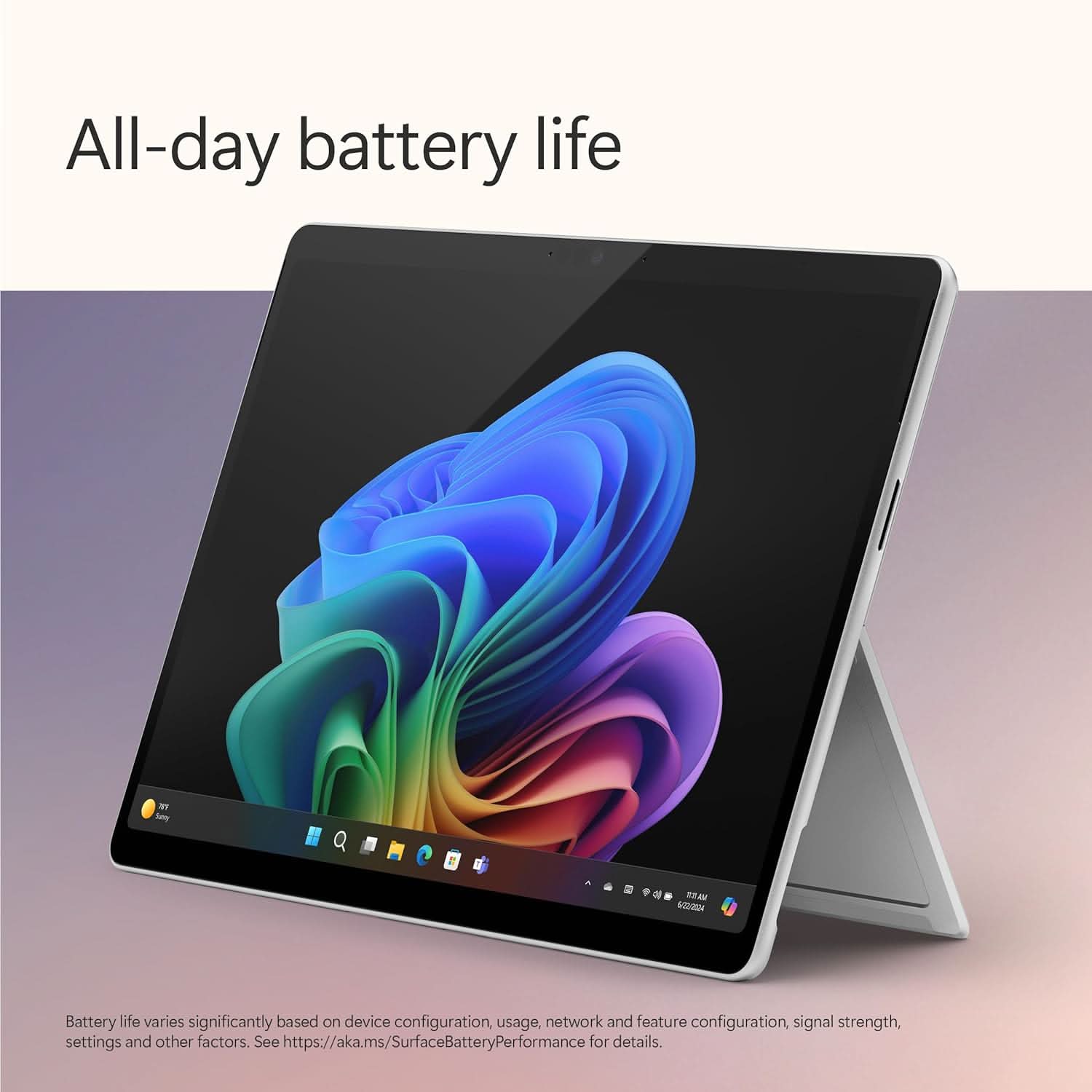 MICROSOFT NEW SURFACE PRO (11TH EDITION) - WINDOWS 11 HOME COPILOT + PC - 13 LCD PIXELSENSE TOUCHSCREEN - QUALCOMM SNAPDRAGON X PLUS (10 CORE) - 16GB RAM - 512GB SSD - PLATINUM - ZHY-00014