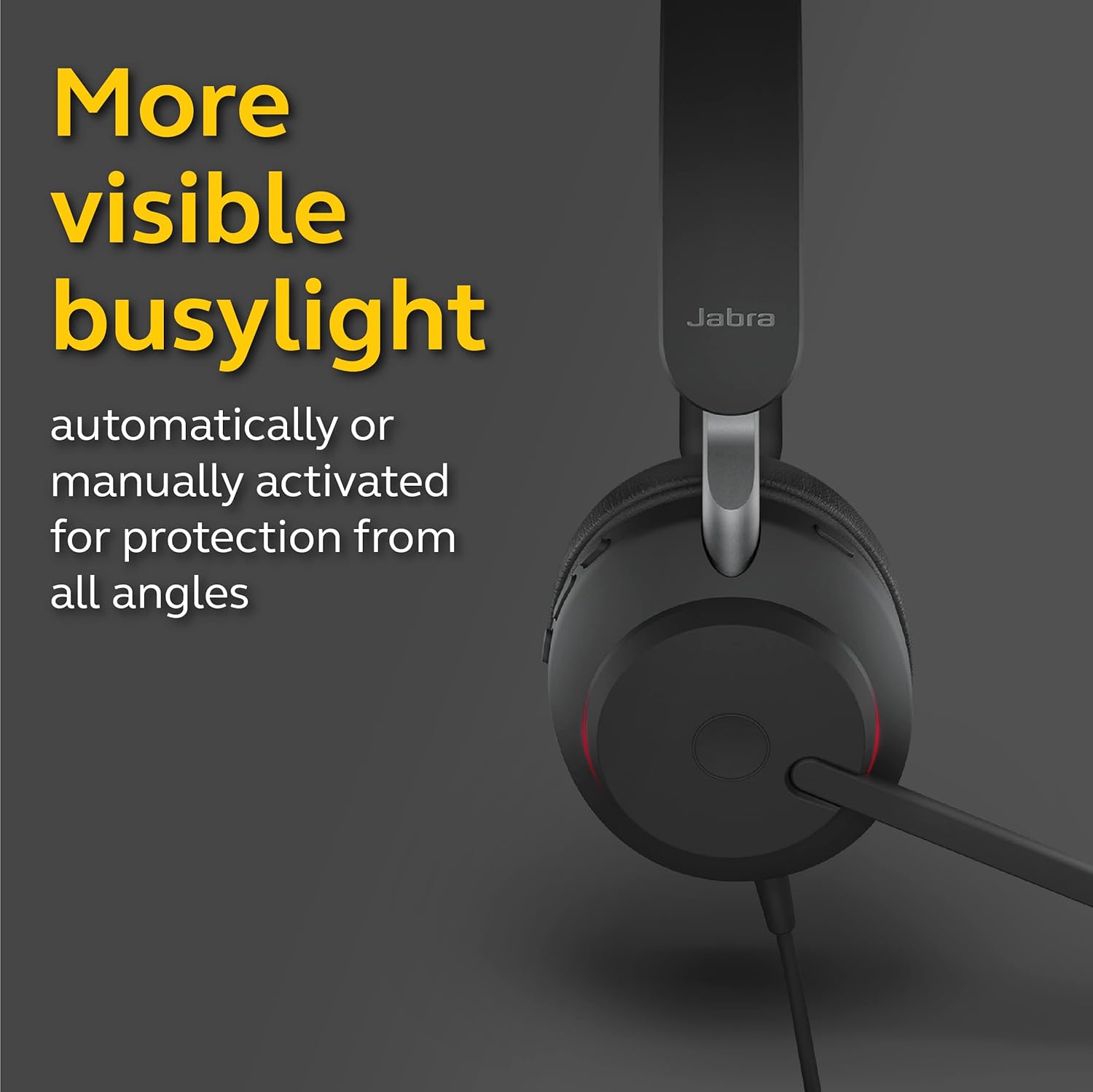 JABRA EVOLVE2 40 UC USB A Noise Isolation Stereo On Ear Wired Headset with Mic - Black