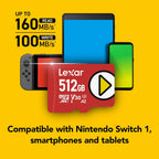 Lexar Play PRO microSD Express Card, UHS-I, C10, U3, V30, Full HD, 4K, Up to 900/600 MB/s Memory Card, Compatible w/Nintendo-Switch 2, ASUS ROG Ally, Steam Deck, Gaming (LMSXPS0256G-BNNNU)