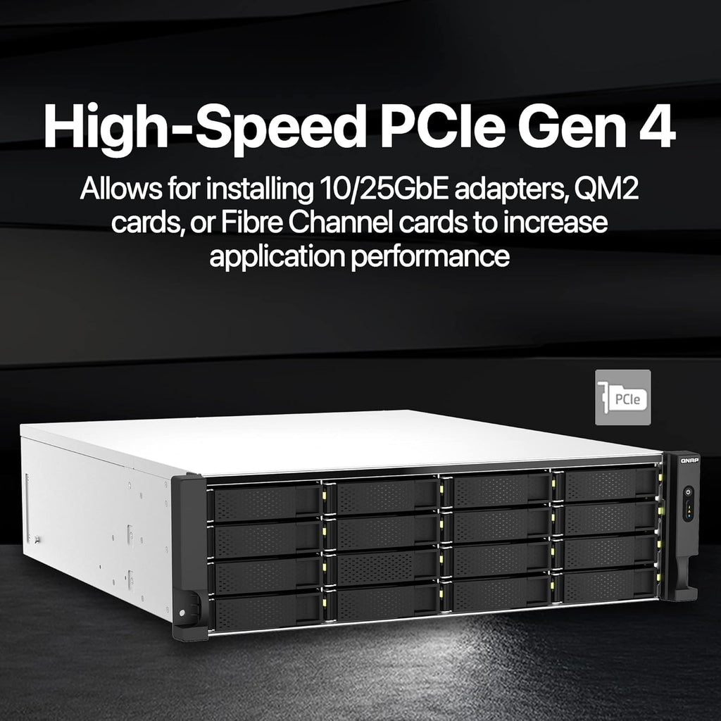 QNAP TS-h2287XU-RP-E2336-32G 22 Bay Dual 10GbE 3U Rackmount Hybrid NAS