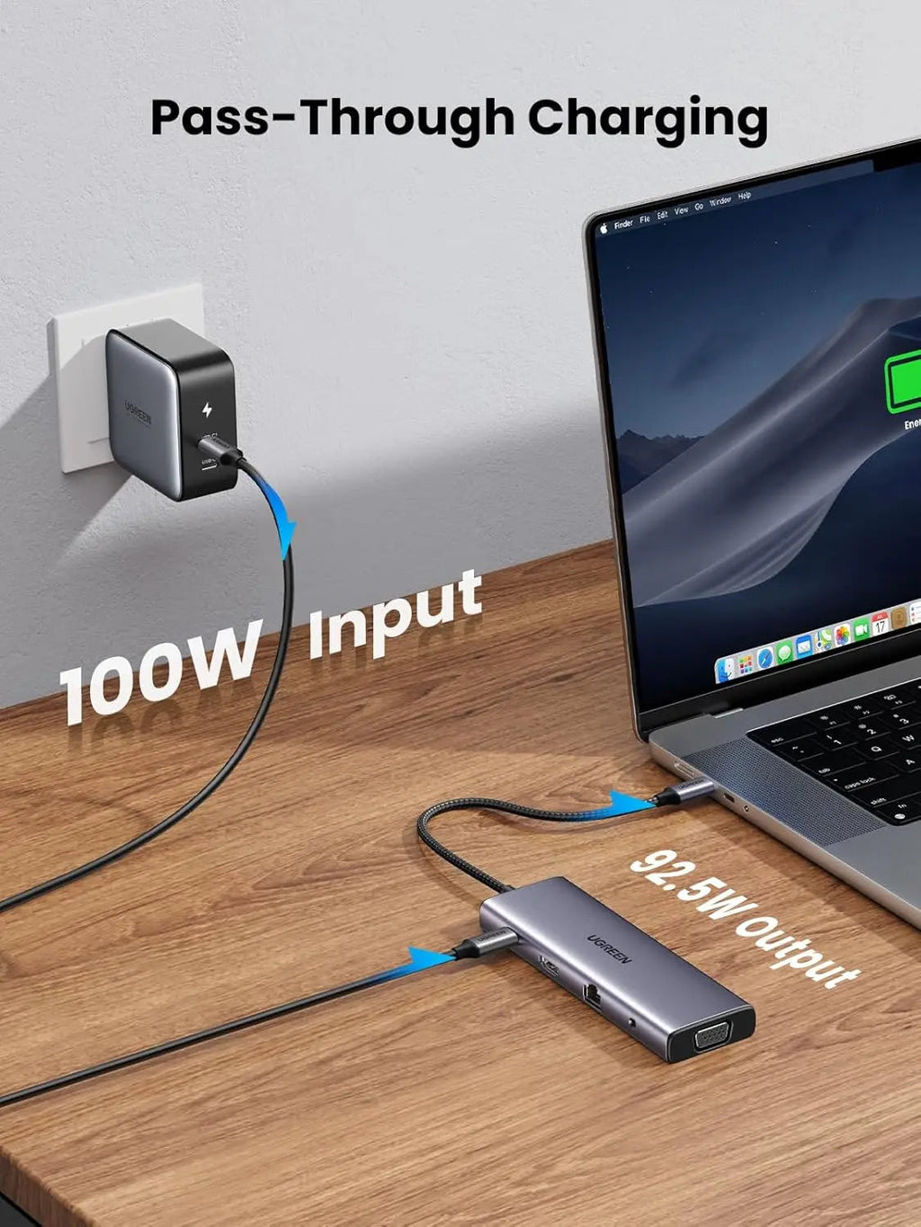 UGREEN 10-in-1 USB-C Docking Station 4K HDMI VGA Dual Monitor 1Gbps Ethernet 100W PD 3x USB 3.0 SD/TF Audio Laptop Tablet 15601