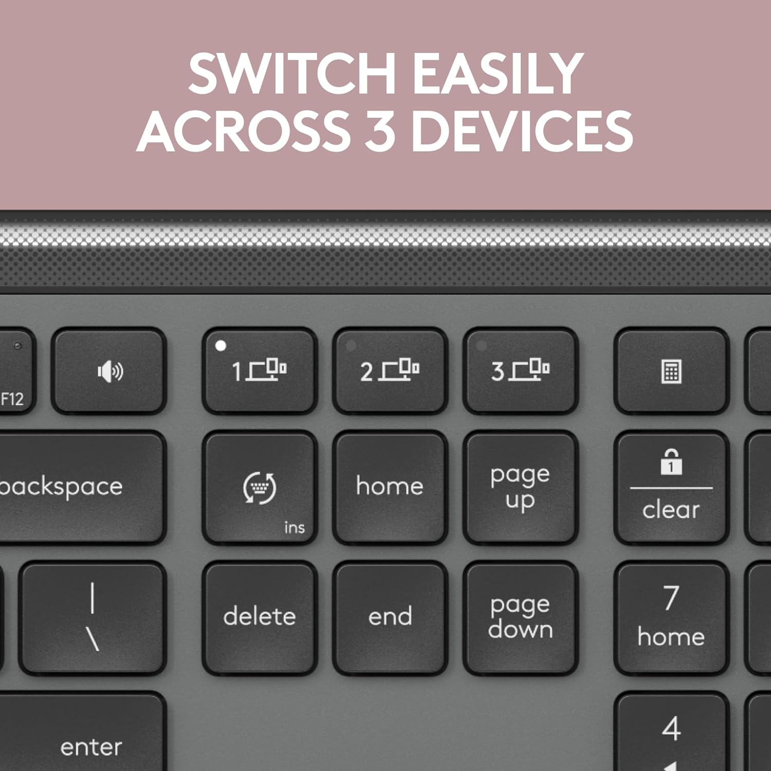 Logitech Signature K950 Slim Wireless Bluetooth Keyboard - Graphite