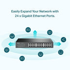 TP-Link TL-SG1024DE 24 Port Gigabit Ethernet Easy Smart Unmanaged Plus Switch