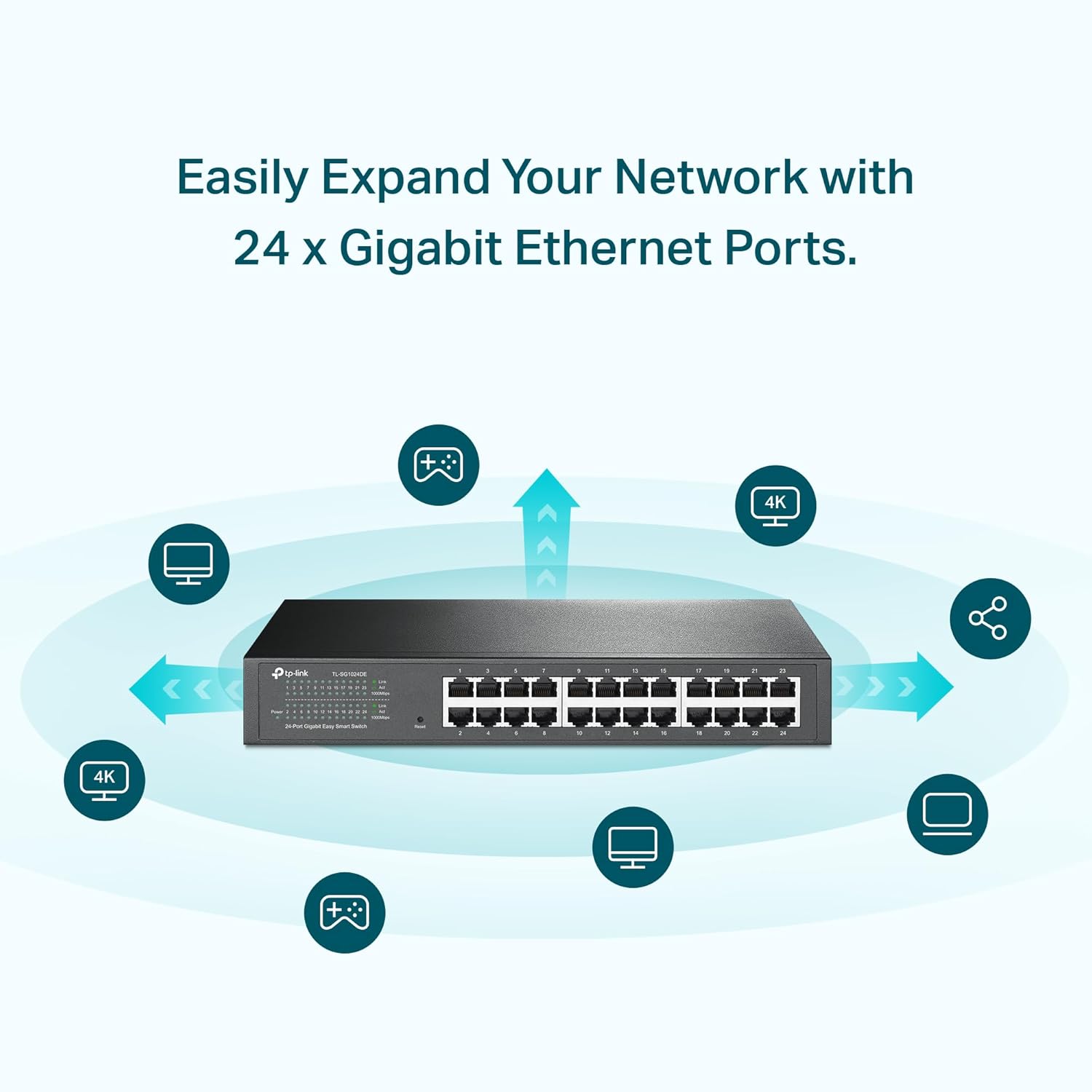TP-Link TL-SG1024DE 24 Port Gigabit Ethernet Easy Smart Unmanaged Plus Switch