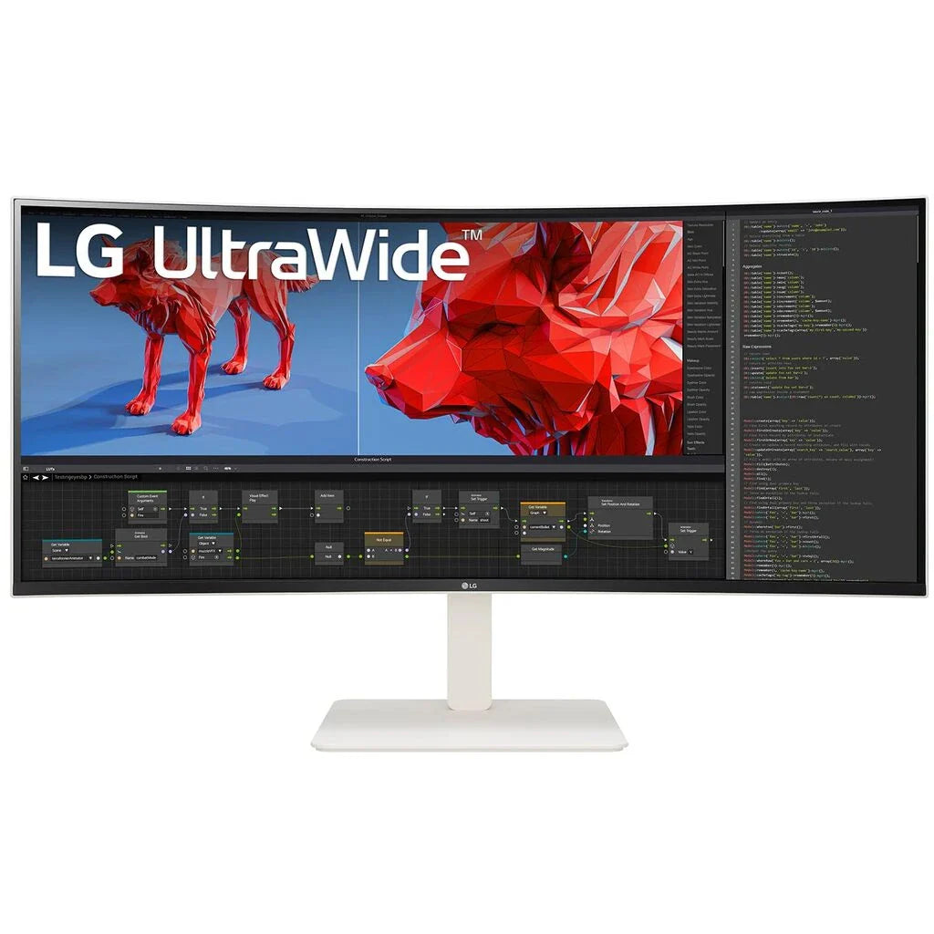 LG UltraWide 38WR85QC-W 38" WQHD+ Nano IPS Curved Monitor – 144Hz, 1ms, HDR600, USB-C 90W, Built-in Speakers, Ergo Stand, KVM, G-SYNC & FreeSync