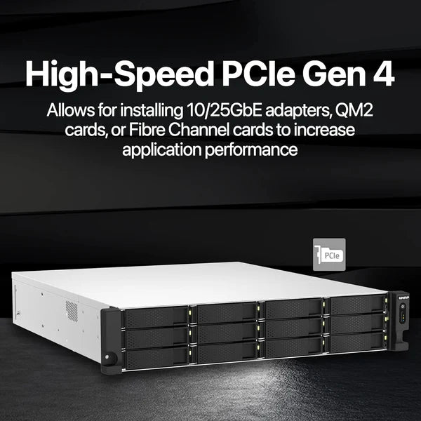 QNAP TS-h1887XU-RP-E2336-16G NAS | 18-Bay Hybrid | 2U Rackmount | Intel Xeon E-2336 | 16GB ECC DDR4 | Dual 10GbE + 2.5GbE | Redundant PSU | 5 Years Warranty